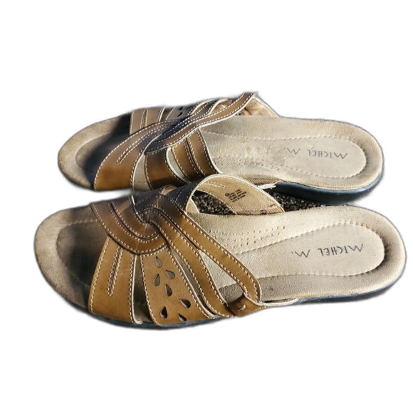 Michel M Slip-on Sandals Bali SN# 778381 Designer Leather Knotwork Pattern - Picture 5 of 8